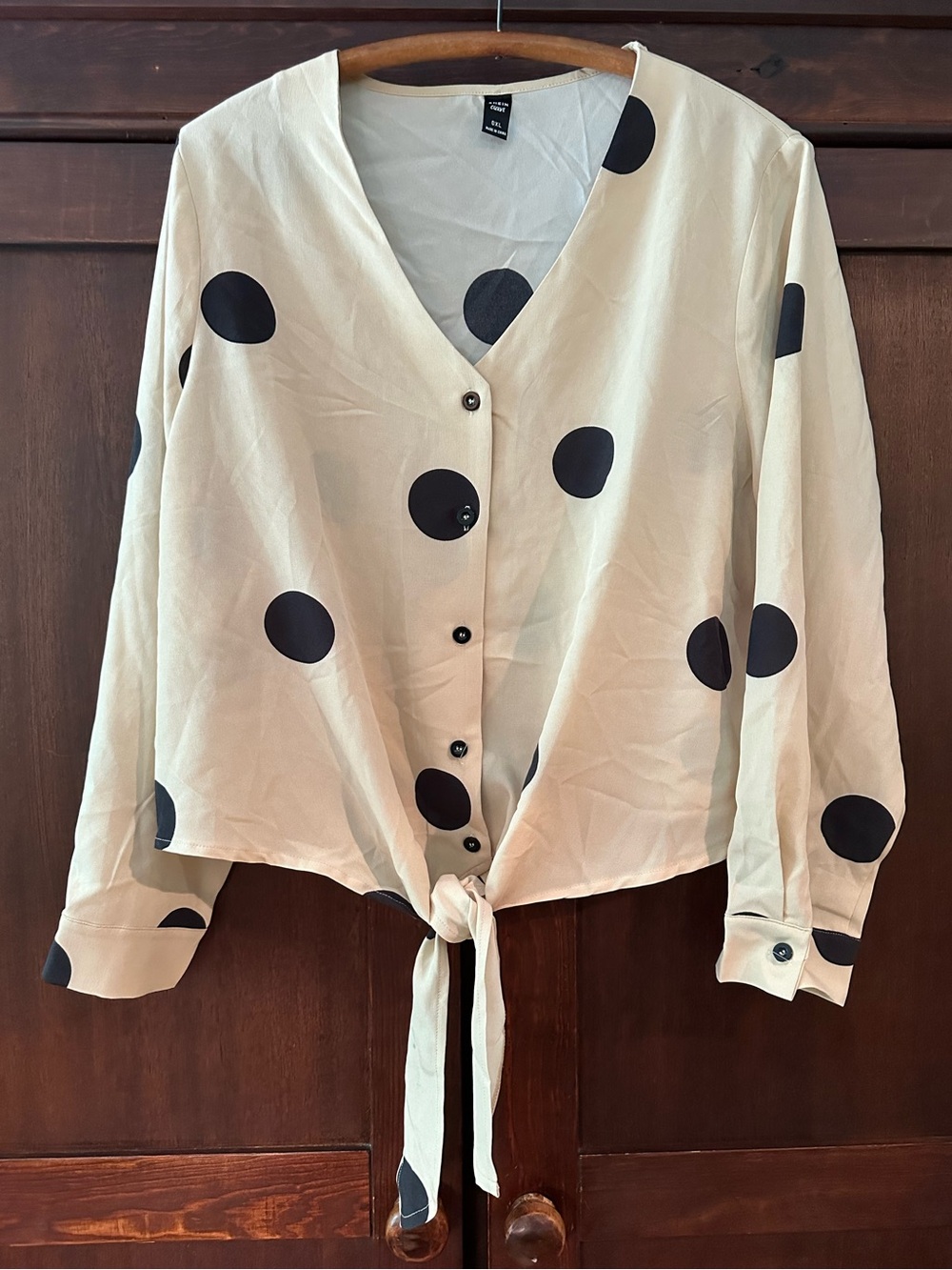 SHEIN • button down blouse • shirt • tie front